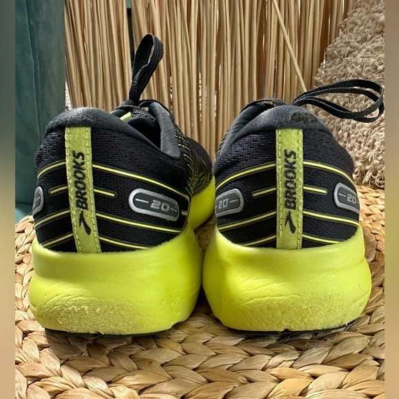 UEC BROOKS MEN’S Glycerin Black & Neon Running Shoes Sneakers Size 14 - Picture 6 of 11